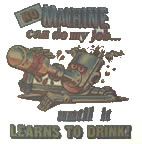 beer robot vintage t-shirt iron-on